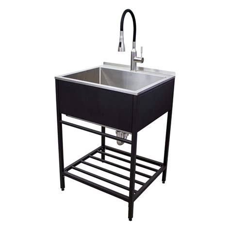 stainless steel freestanding laundry sink